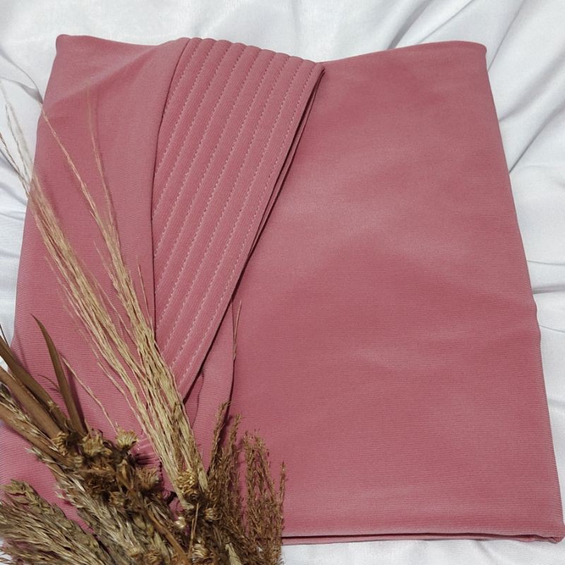 Jilbab Instan Jersey korea hijab jersey karet dagu By Miftah Collection Part 1-Peach