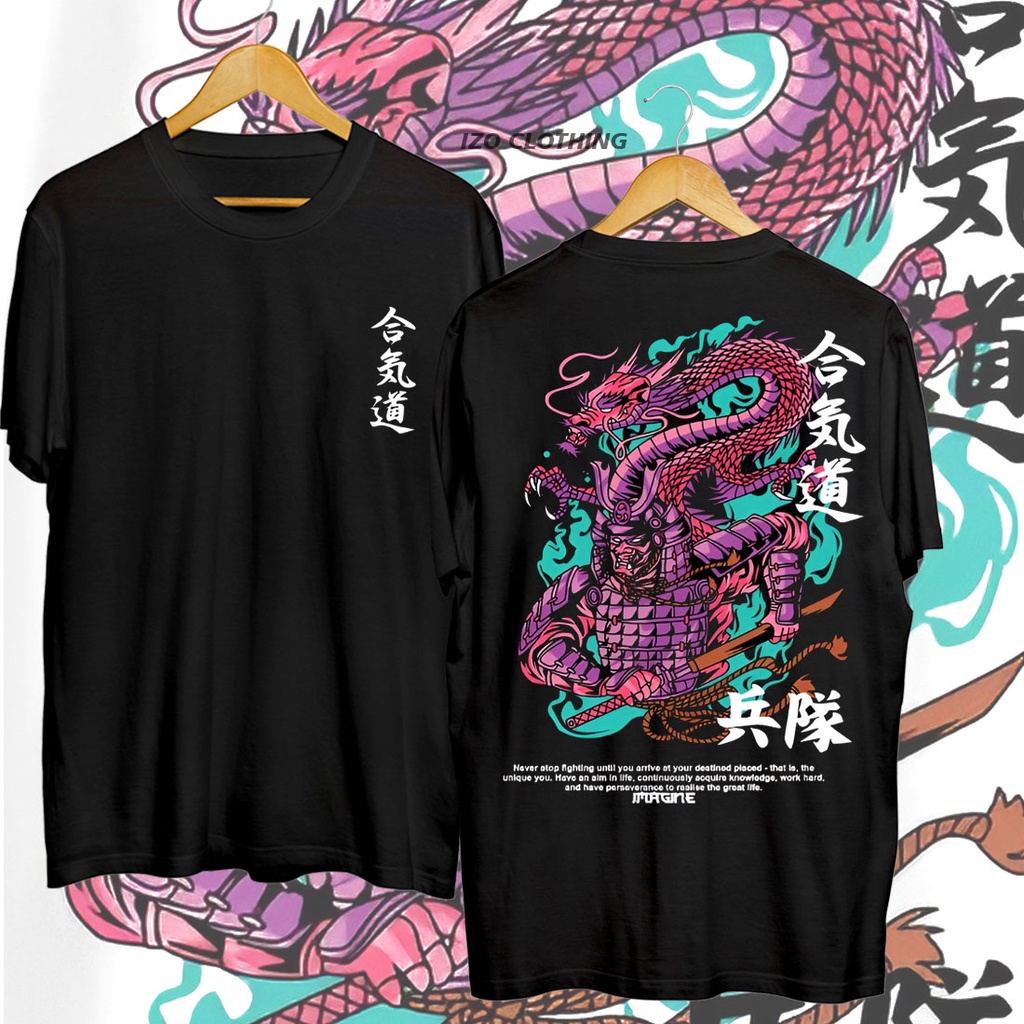Kaos Distro Sukajan T-Shirt Naga Ungu Keren Kaos Distro Pria Wanita Kaos Casual Sablon Depan Blakang