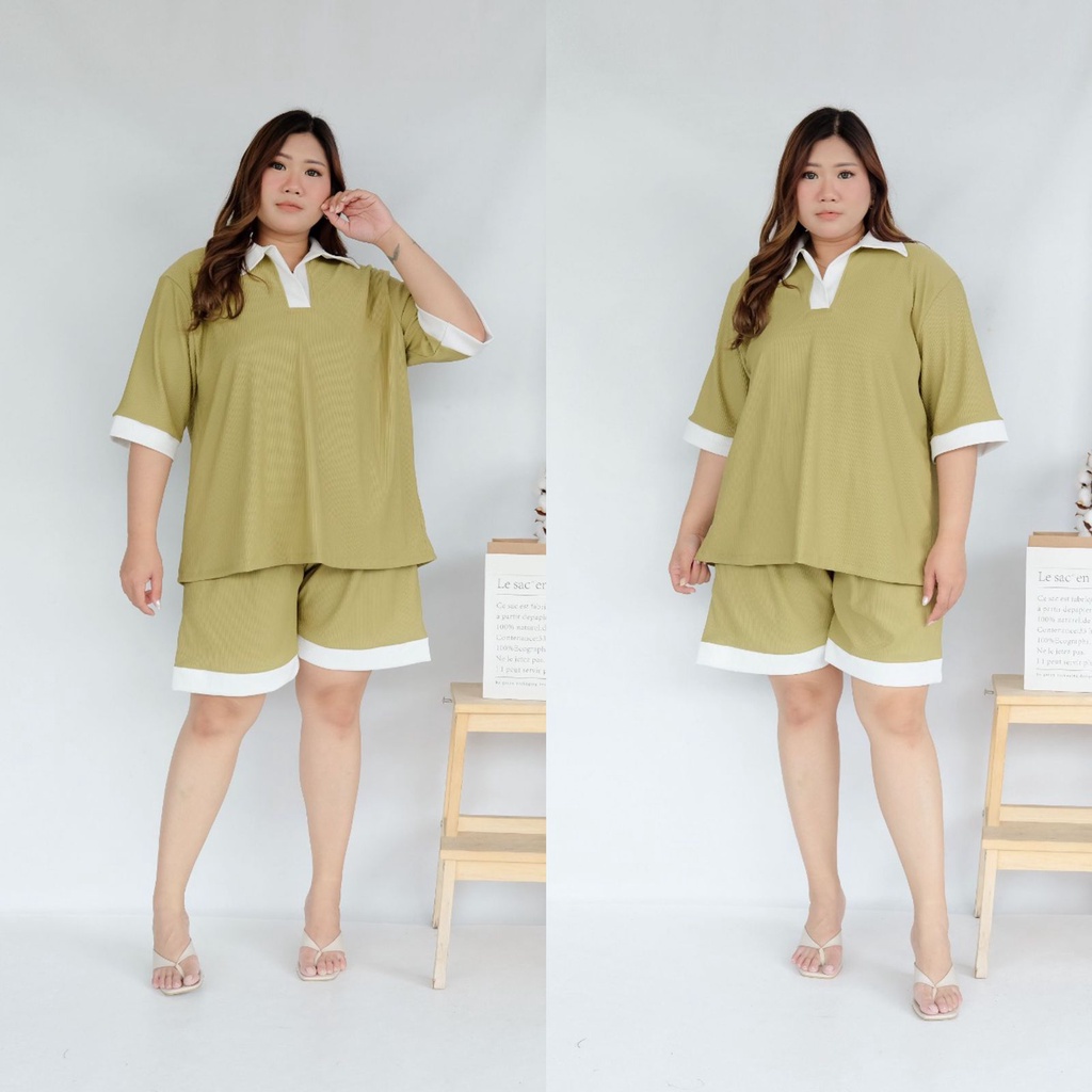 BIGWELL WINGS SET POLOS- SETELAN WANITA BIG SIZE / SETELAN JUMBO