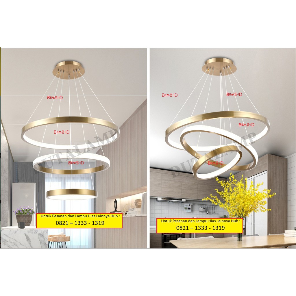 LAMPU LED 3 RING MODERN/LAMPU GANTUNG MINIMALIS