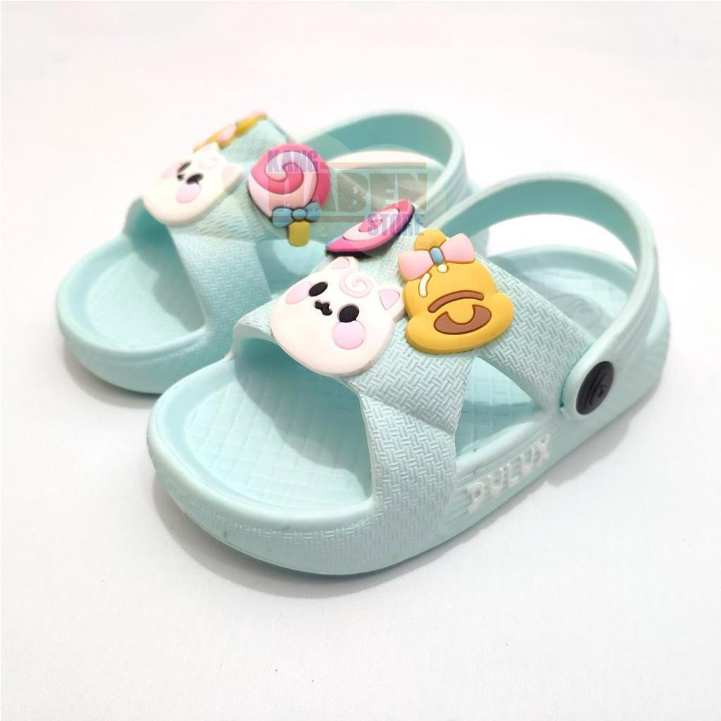 Habenkids - Sandal Kokop Tali Anak Bayi Balita Cewek Karakter Kucing Bahan EVA 20-25