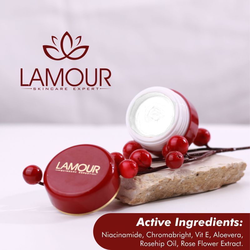 KRIM MALAM NIGHT CREAM LAMOUR PELEMBAB PEMUTIH PENCERAH WAJAH AMAN BUMIL BUSUI BPOM HALAL SKINCARE RUTIN HARIAN-7