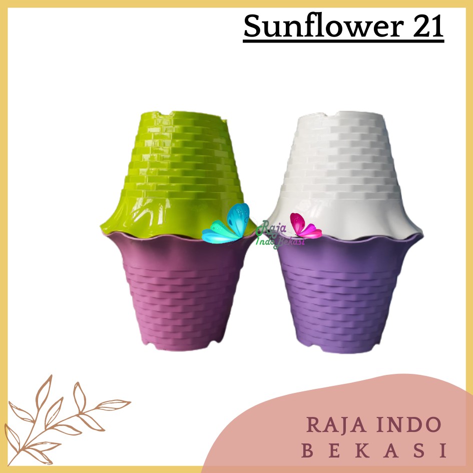 Pot Besar Sun Flower Mdn 21 Motif Bata Pot Bunga Sunflower Warna Warni Bkn Pot Tawon Pirus 21 24-Pot bunga SUN FLOWER MDN 21 Pot Warna Warni cantik murah bagus