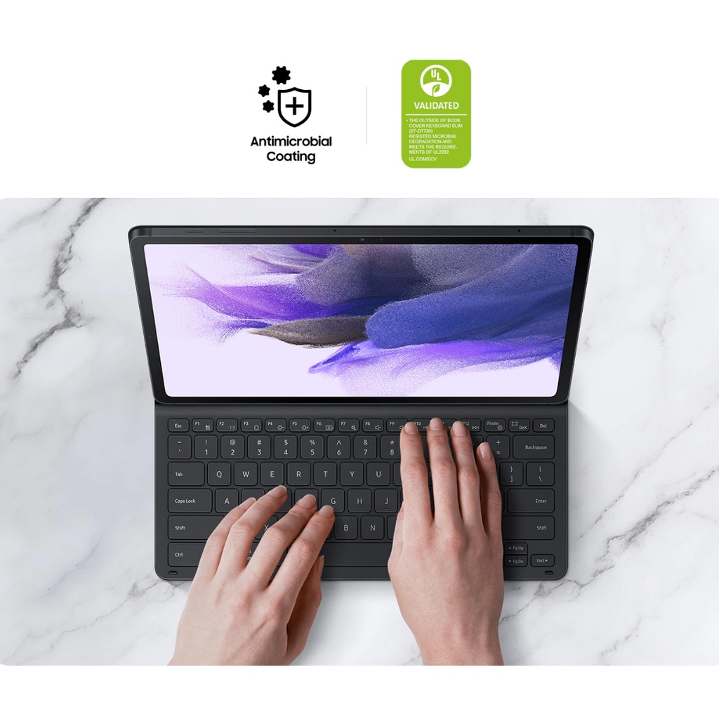 Original Samsung Book Cover Keyboard Galaxy Tab S7+ FE 5G Plus S8 Ultra 11&quot; Touchpad 12.4&quot; Slim LTE EF-DT630 DT730 DT870 DX900 ori garansi resmi sein