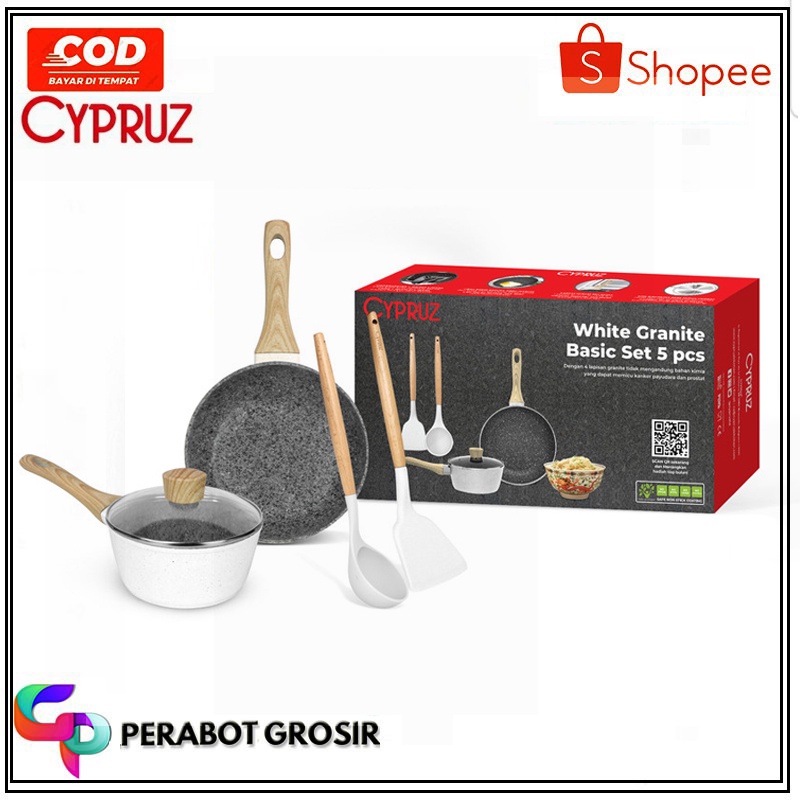 Paket Granite Cookware / Basic Set White Granite PI-0911