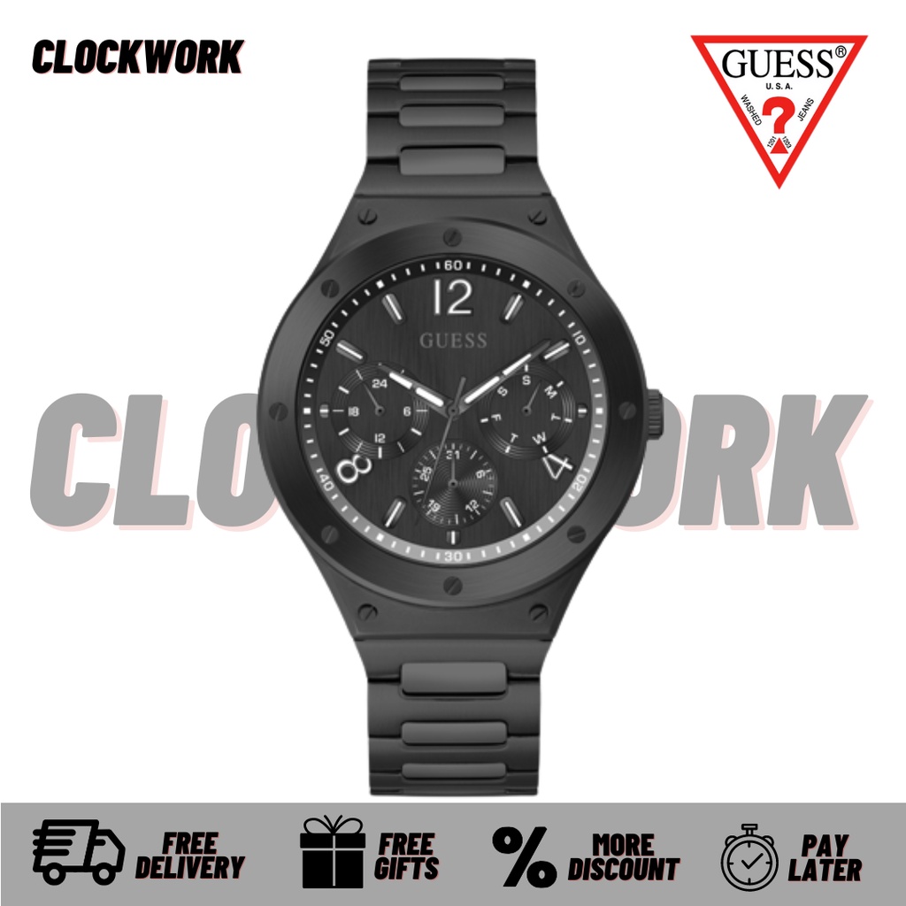 Jam Tangan Guess Watch Black GW0454G3 - SCOPE Pria Rantai ORIGINAL