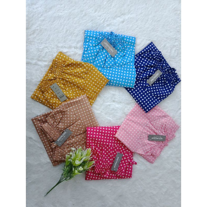 ROK PAYUNG LEBAR/ROK KATUN PANJANG/MOTIF PULKADOT-3