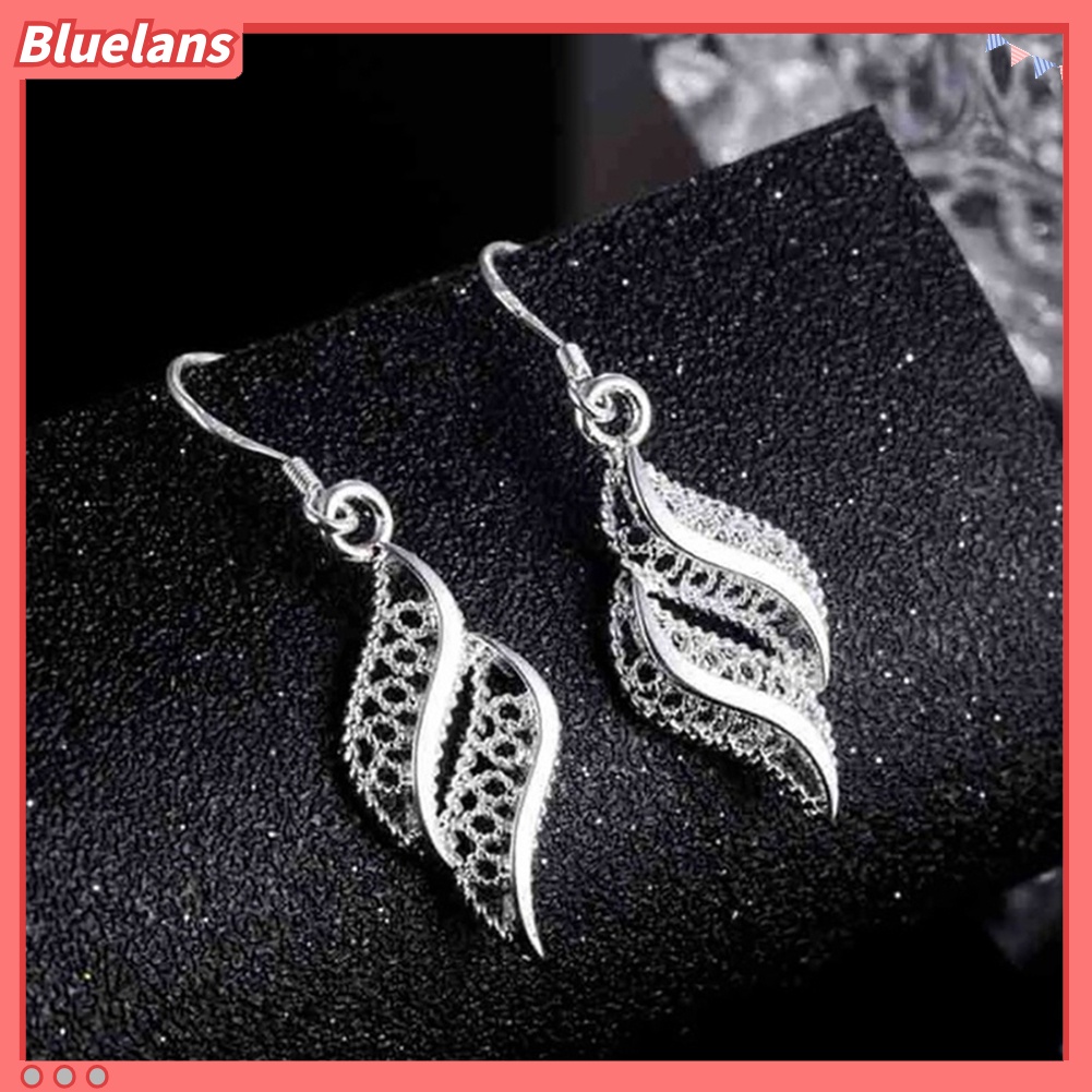 Bluelans Anting Kait Gantung Wanita Desain Geometri Hollow Elegan Untuk Pesta / Club