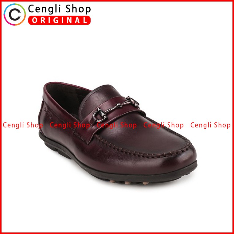 SEPATU PANSUS KULIT PLAYBOY PRIA ORIGINAL LOAFER CASUAL SEMI FORMAL BRANDED ASLI MERAH MAROON PL42