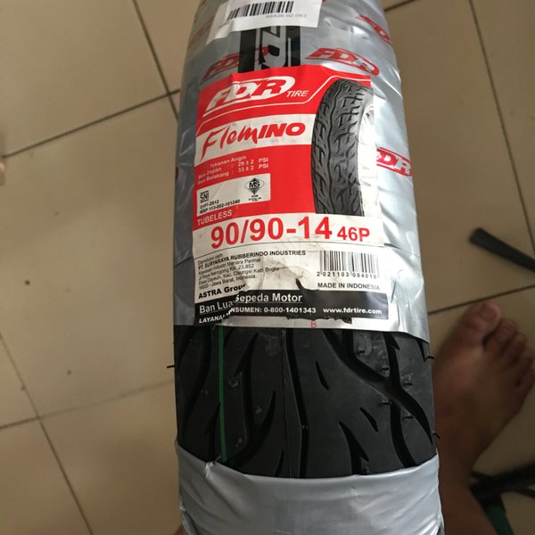 Ban Luar FDR Flemino 90 90 14 tubeless untuk sepeda motor matic scoopy vario beat dll