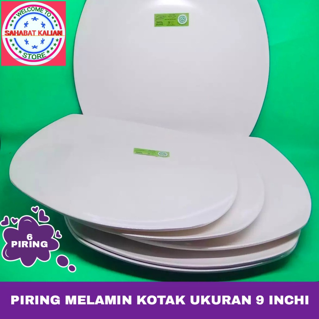 (6 PIRING) PIRING MELAMIN KOTAK GOLDEN DRAGIN FLYING FISH P0904
