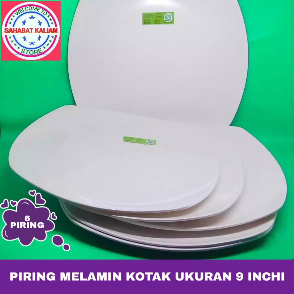 (6 PCS) PIRING MELAMIN KOTAK GOLDEN DRAGIN FLYING FISH P0904