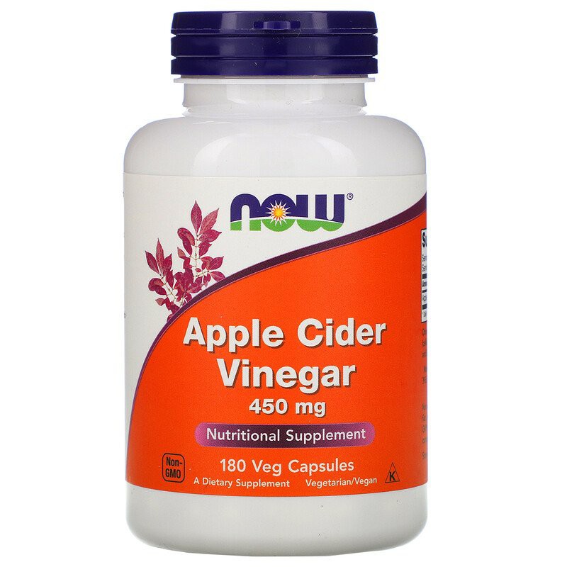 Now Foods Apple Cider Vinegar 450 mg 180 Veg Capsules Cuka Apel ORI USA