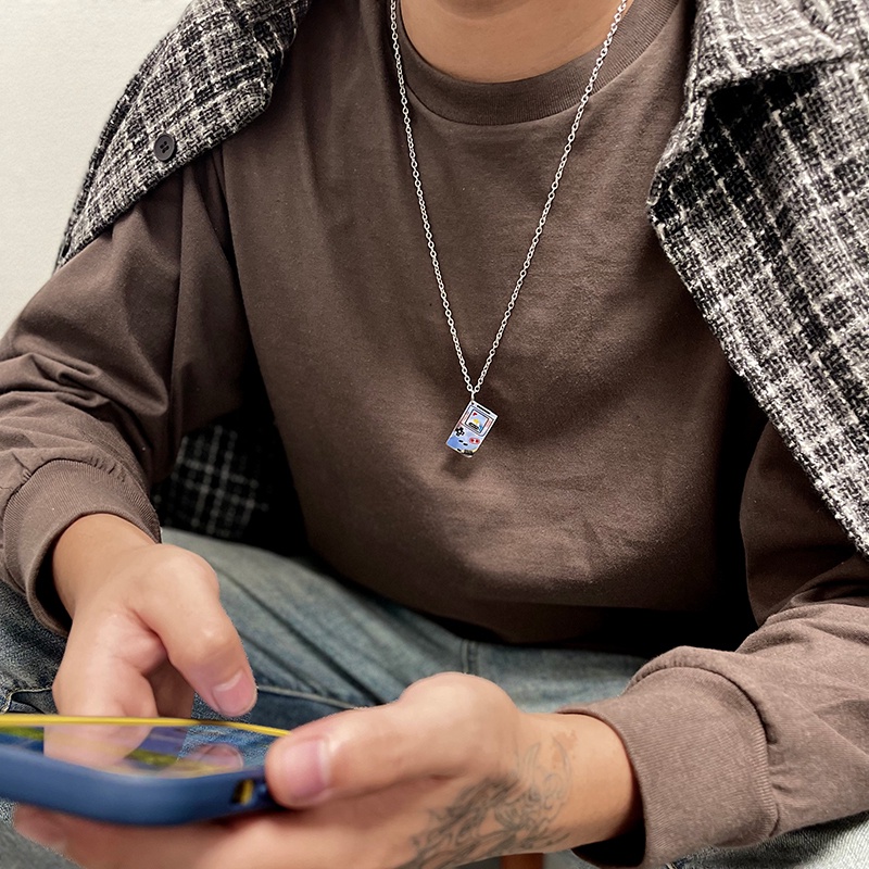 Kalung Liontin Game Console Block Gaya Hip hop