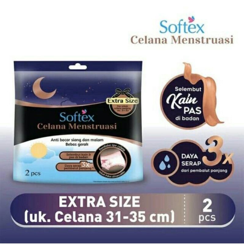 Softex Celana Menstruasi All Size Extra Size Daun Sirih isi 2pcs