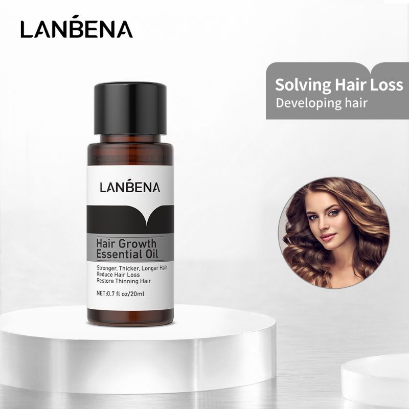 Lanbena Hair Growth Essential Oil / Serum Penumbuh Rambut / Serum Penyubur Rambut Botak / Obat Penumbuh Rambut Rontok / Minyak Rambut Rontok / Minyak Melebatkan Rambut / Minyak Penumbuh Rambut / Minyak Penyubur Rambut / Obat Rambut Rontok &amp; Botak