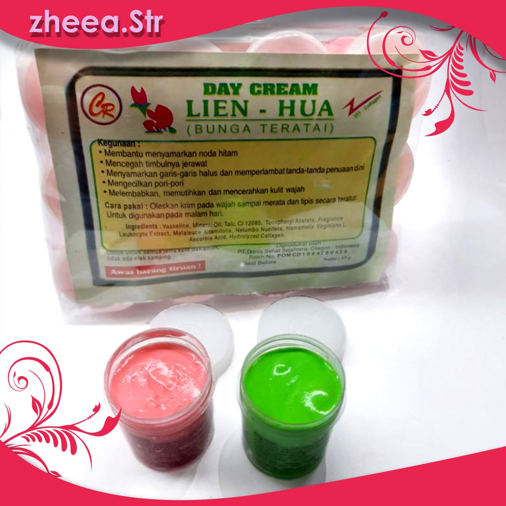 Cream Lien Hua Bunga Teratai 12 pcs Krim Pemutih Wajah Siang Malam Murah