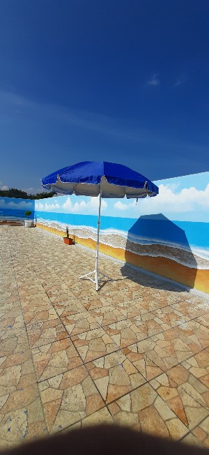 Payung Tenda Pantai 230cm Anti-uv Double (2 Lapis/ 2 Helai/ 2 Layer), Besar, Cafe, Taman.