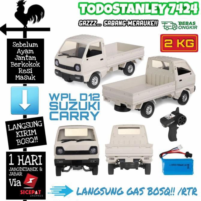 WPL D12 SUZUKI carry pickup RTR full propo rc car skala 1:10 - Abu-abu