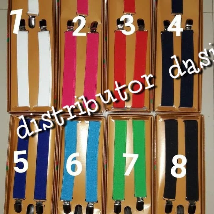 Suspender Kaki 3 Lebar 2,5 Cm Hitam Merah Biru Crem Distributor Dasi