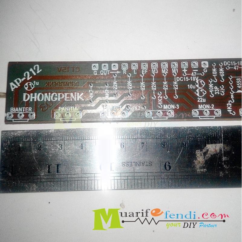 PCB mixer penguat mic 10 potensio