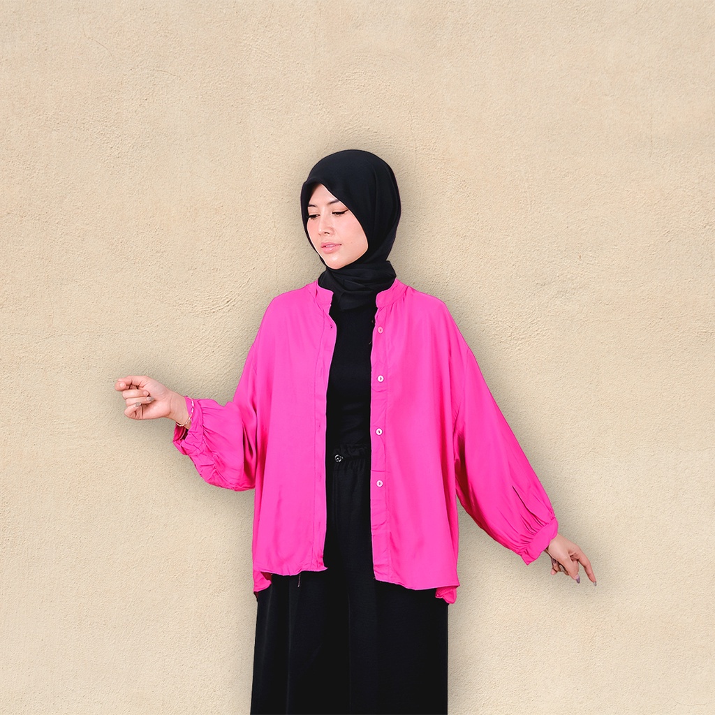 BEFAST - ZFF OOTD Kemeja HIRA / Calani Oversize Batwing Rayon Diamond Shirt / Atasan Lengan Panjang / Kemeja Polos Casual / Fashion Remaja ABG / Kemeja Formal / Outfit Wanita Modis / Terbaru 2022