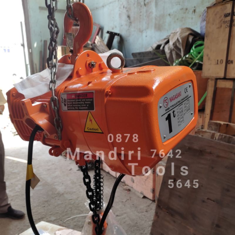 Mandiri/Chain Hoist 1 Ton x 6 Meter/Katrol Listrik Nagasaki Japan 3 Phase