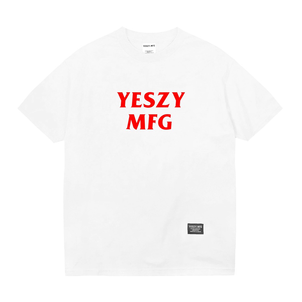 YESZY.MFG Tshirt White OG Logo 2016 F. Red