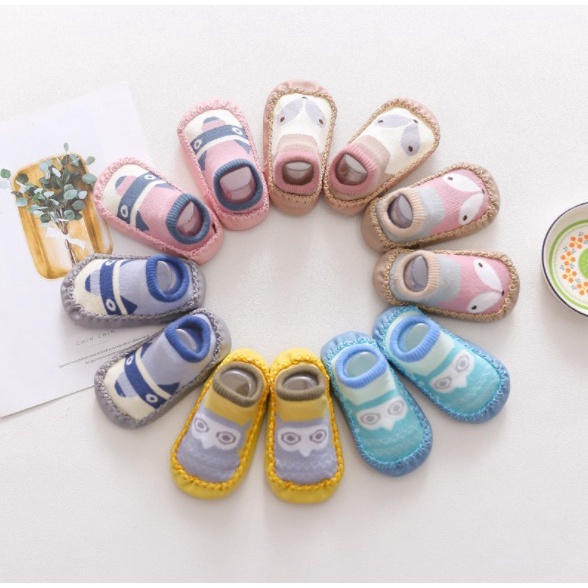 Sepatu Bayi Anti Slip / Prewalker Kaos Kaki Anak Korea Pattern Moccasins