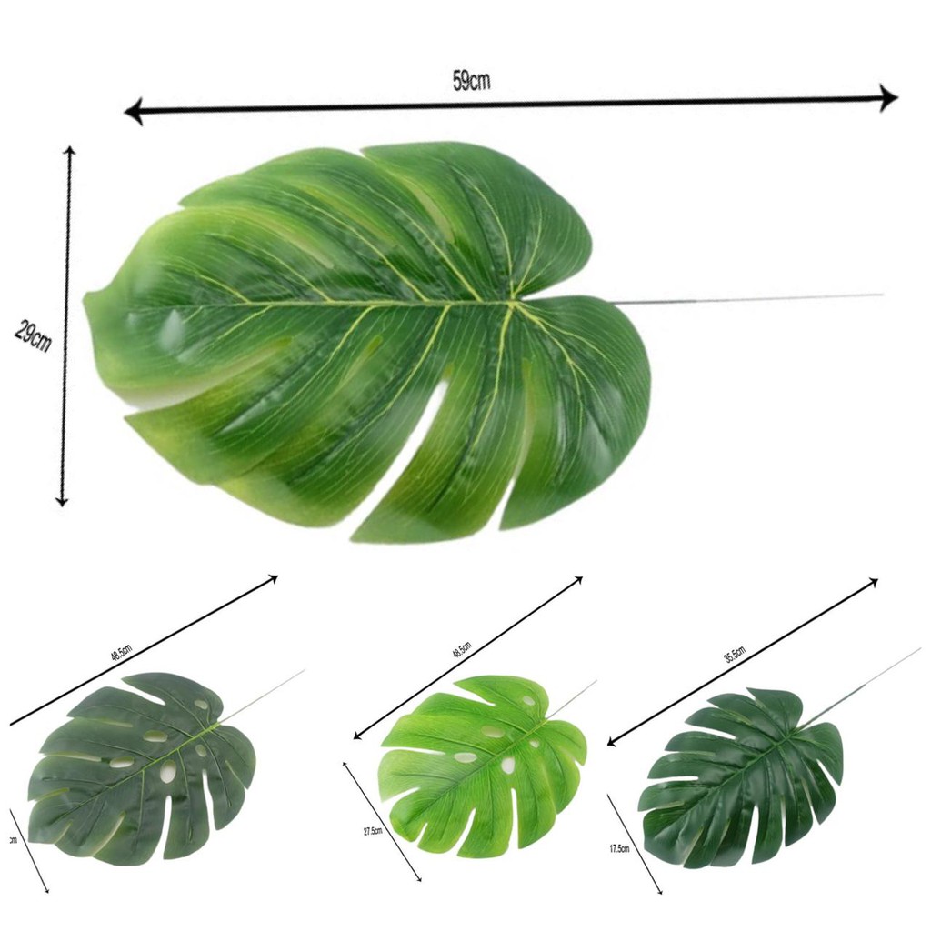 DAUN MONSTERA SATUAN HIASAN DAUN JANDA BOLONG PLASTIK DT004
