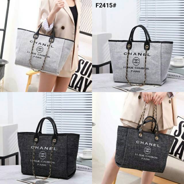 Chanel Canvas Deauville Shopping Tote Bag F2415 03 18-09