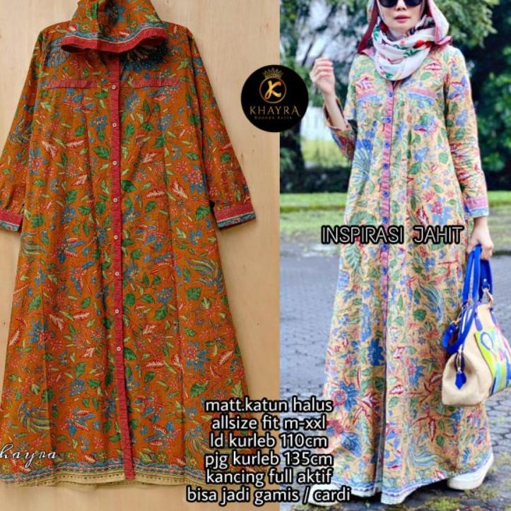 Model Baru.. Long Hoodie Gamis 2in1 Cardi || ORI BERLABEL Khayra