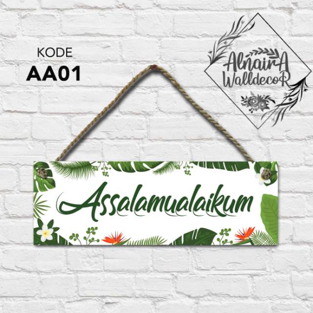 Flash Sale Hiasan Dinding Kayu Assalamualaikum Pajangan Tropical Wall Decor Dekorasi Rumah Rb8pBkUYDB5al