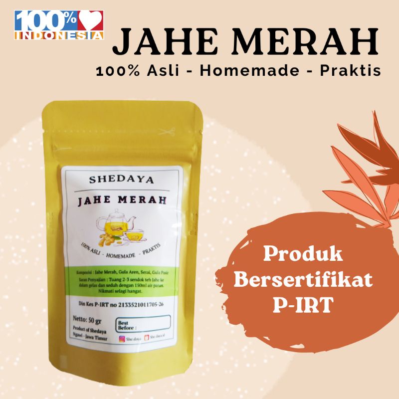 

JAHE MERAH BUBUK 100% ALAMI Spesial dengan Gula Aren