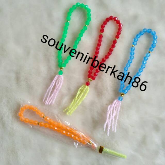 isi 100pcs SOUVENIR PERNIKAHAN TASBIH PLASTIK KECIL kemas plastik