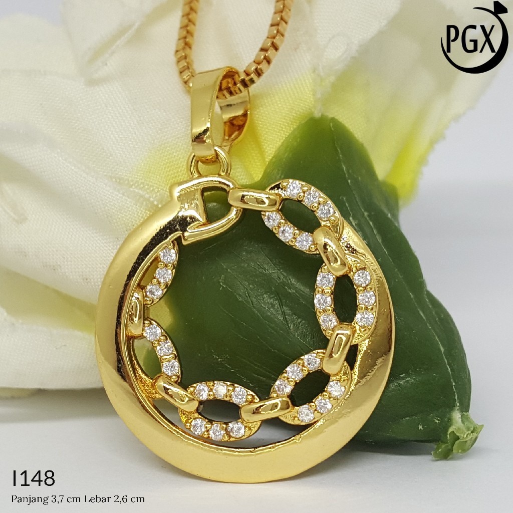 PGX Liontin Kalung Xuping Wanita Perhiasan Lapis Emas Aksesoris Fashion - I148