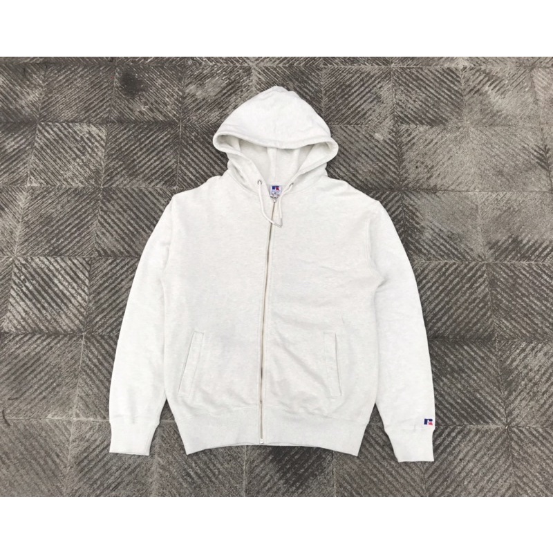 Zipper Hoodie Russel Athletic USA Vintage White Misty