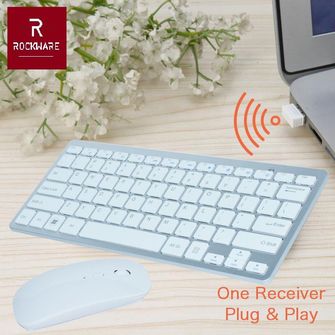 ROCKWARE RW-C9 - Keyboard Mouse Wireless Combo - Thin Slim Design