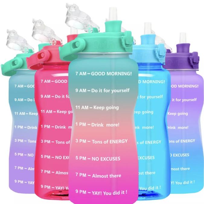 QuiFit 2L Botol Minum Motivasi Dengan Sedotan Original QuiFit