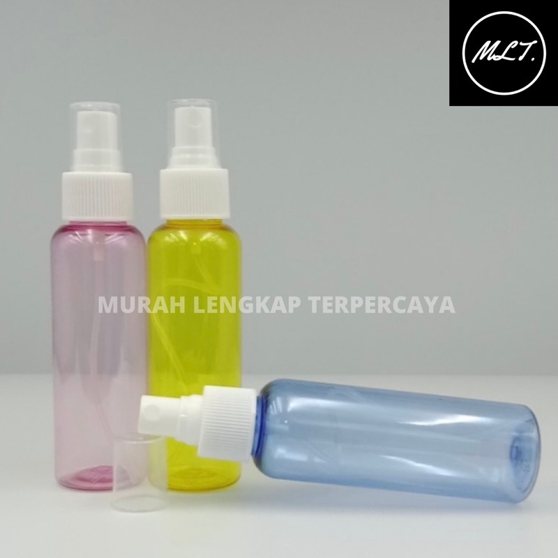 BOTOL SPRAY 100ML PET PLASTIK / BOTOL 100ML SPRAY BOTOL BR 100ML BIRU KUNING PINK SPRAYER 100 ML