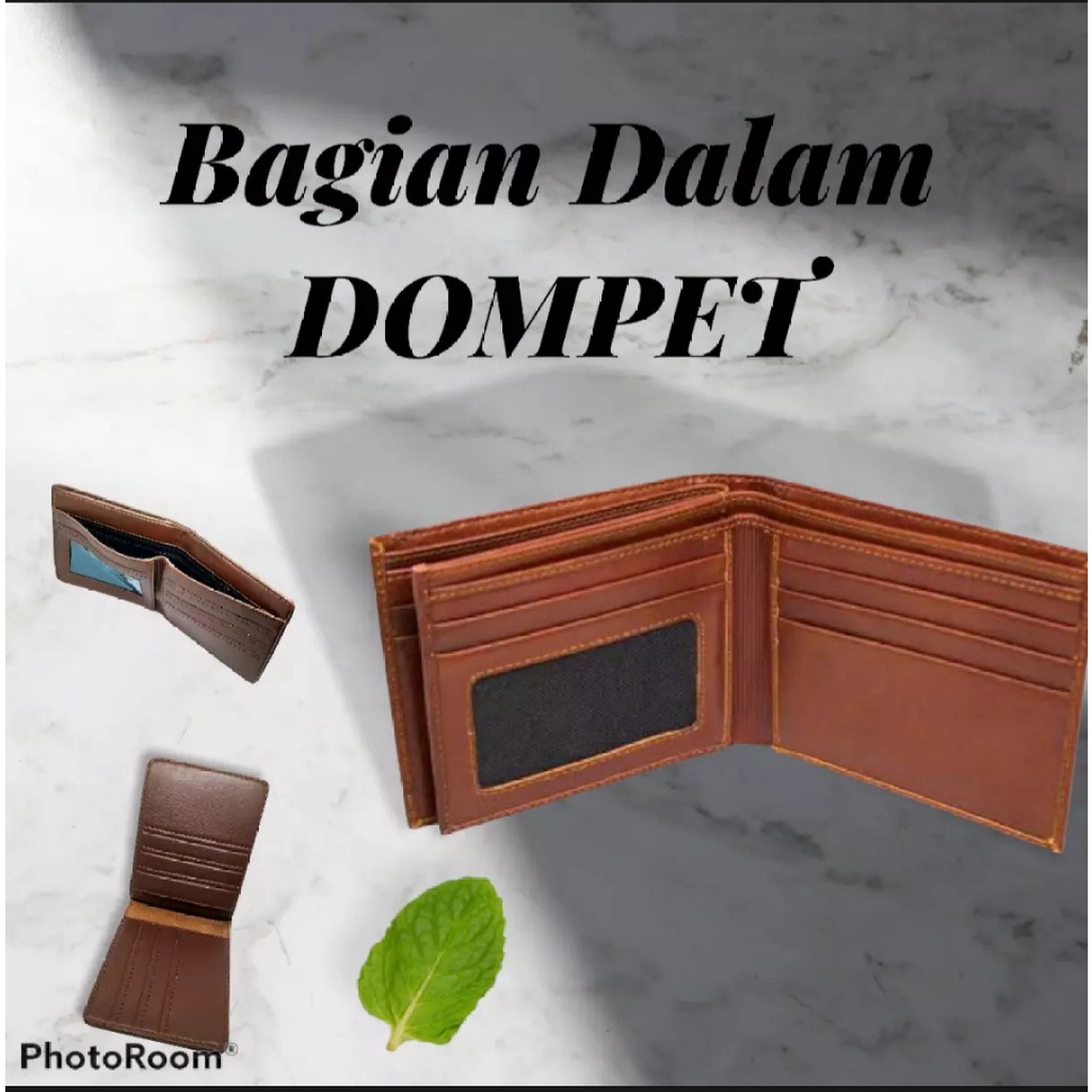 Dompet Pria Dewasa Model Lipat Dua Bahan Kulit Kualitas Distro