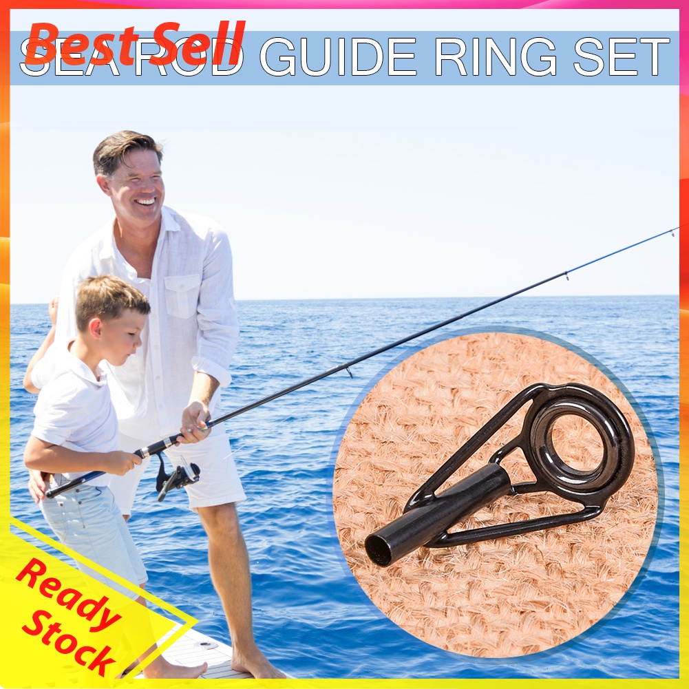 80pcs Fishing Rod Guide Tip DIY Multi-Size Sea Rod Steel Ceramic Guide Ring