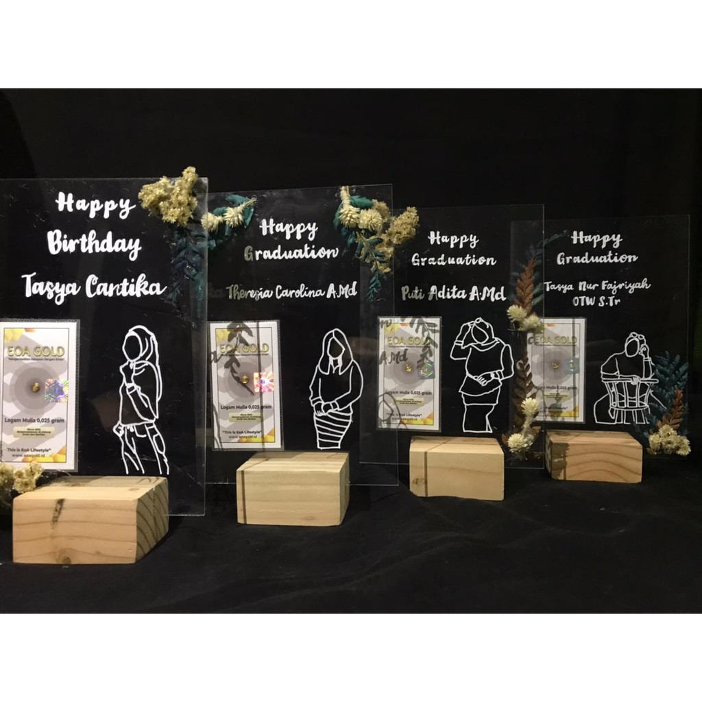 ACRYLIC A6 + LM 0,025CUSTOM ART LINE WISUDA BIRTHDAY WEDDING  HAMPPERS GRADUATION TERMURAH HAMPERS