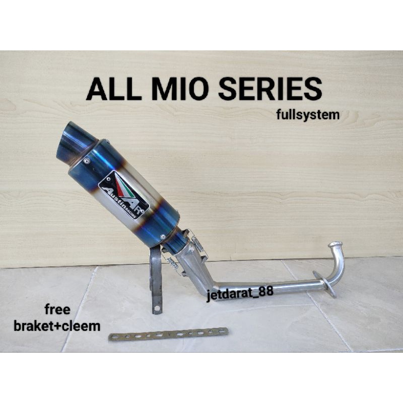 knalpot racing AUSTIN RACING untuk motor MATIC MIO/ALL TYPE MIO. mio sporty/mio smile/mio soul karbu