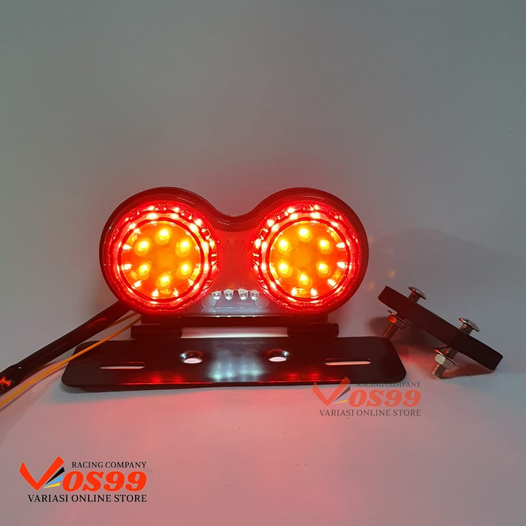 Lampu Stop Rem Motor Klasik Tralis 2 Led Stoplamp Grill Japstyle lampu Stop Racing + Sen dan Senja