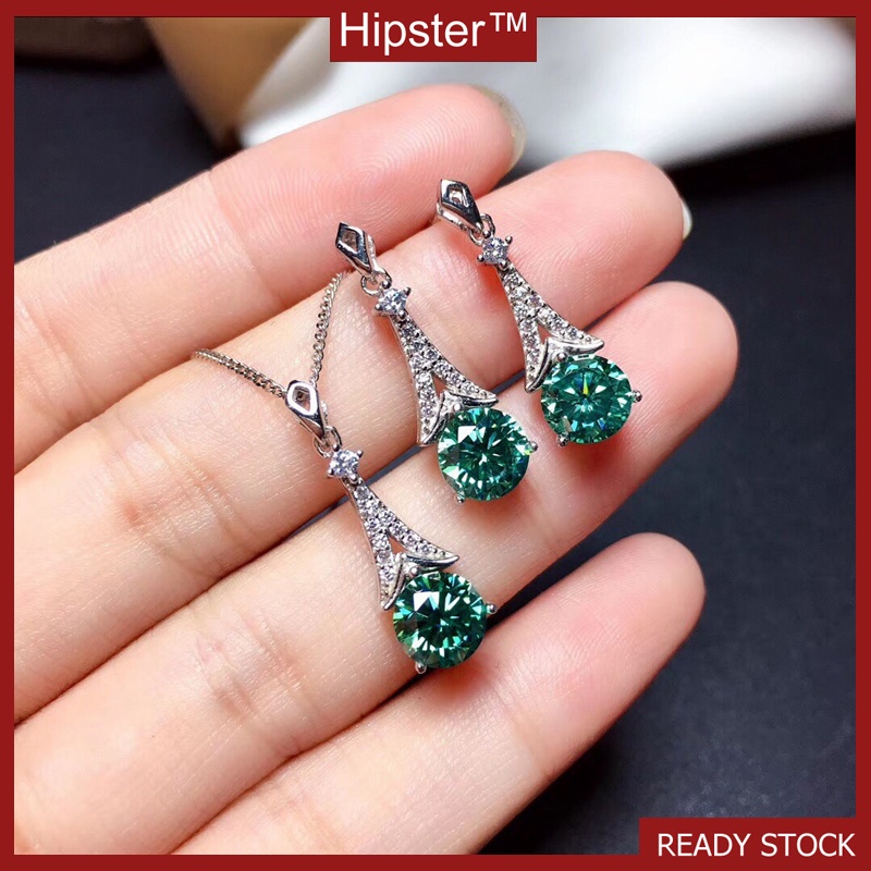 Luxury Fashion Moissanite Diamond Sterling Silver Needle Earrings