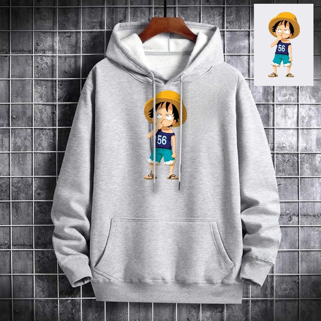 Sweater Jacket Hoodie Distro Toonz Anime Piece Bahan Fleece Tebal