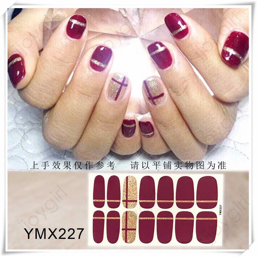 &lt;Jjoygirl&gt;YMX Nail Sticker Motif / Sticker Kuku / Stiker Kuku / Nail Stiker Glitter / Stripes Design