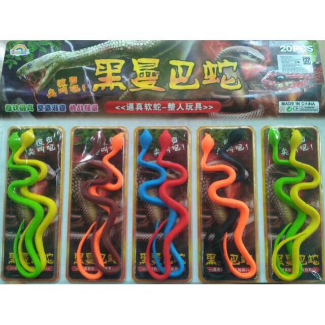Mainan hewan reptil Ular Karet Warna unik dan Lucu