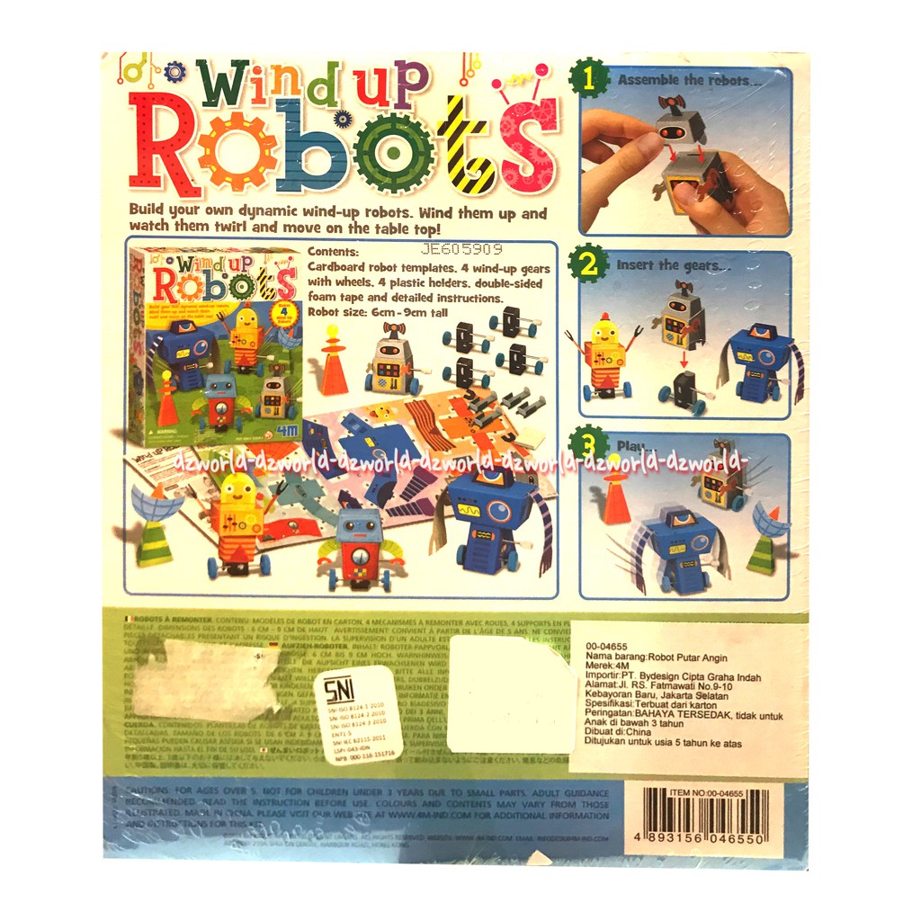 Wind Up Robot 4M mainan anak untuk menyusun robot menurut kreatifitas dan imajinasi